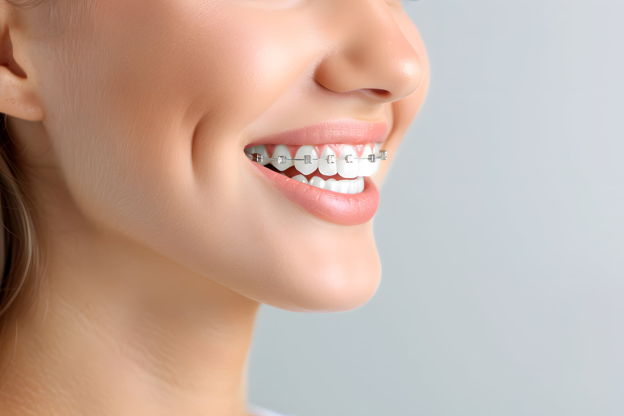マウスピース矯正が適応せずワイヤー矯正をする女性